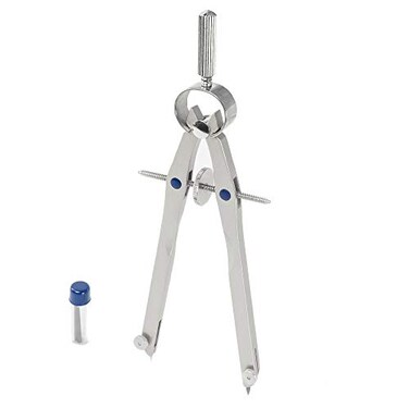Pacific Arc Metal Professional Compass Perfect Spring Bow Compass for Math Geometry or Drafting Up to 8 Diameter Large Comes with Lead and Lock