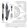 Honbay 8PCS Math Geometry Kit Set for Student and Engineering Drawing Drawing Compass 07mm Mechanical Pencil 07mm Pencil Lead Refills Eraser Protractor Rulers