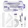 Unjoo Math Geometry Kit Sets 10 Piece Student Supplies with Shatterproof Storage BoxIncludes RulersProtractorCompassEraserPencil SharpenerLead RefillsPencilfor Drafting and DrawingsPurple