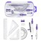 Unjoo Math Geometry Kit Sets 10 Piece Student Supplies with Shatterproof Storage BoxIncludes RulersProtractorCompassEraserPencil SharpenerLead RefillsPencilfor Drafting and DrawingsPurple