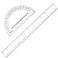 Zonon 2 Pcs 12 Inch Clear Ruler and 6 Inch Plastic Protractor Set Dual Scale InchCm Math Geometry Measuring Tools for Back to School Students Teachers Classroom Office Drafting UseClear