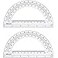 EBOOT Plastic Protractor Math Protractors 180 Degrees 6 Inch Pack of 2 Clear