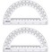 EBOOT Plastic Protractor Math Protractors 180 Degrees 6 Inch Pack of 2 Clear