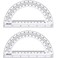 EBOOT Plastic Protractor Math Protractors 180 Degrees 6 Inch Pack of 2 Clear