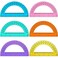 Zonon 6 Pieces Protractors Bulk Plastic 180 Degrees 6 Inch Translucent Math Protractor for Geometry Angle Measurement Students School Classroom Supplies