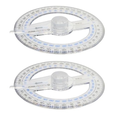 Utoolmart 360 Degree Protractor Swing Arm Protractor Plastic Circle Protractor Ruler Durable Measuring Tool Stationery for School Office 2 Pcs