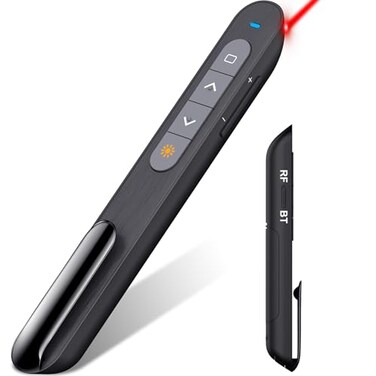 DinoFire Dinofire Wireless Presenter 24GHz RF Bluetooth Presentation Clicker USBA Receiver Slide Advancer for PowerPoint Works with MacWindowsLaptops for Office Meetings Classroom Teaching