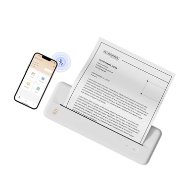 HPRT Wireless Portable Printer Bluetooth Thermal Printer for Travel Mobile Office School Home Compatible with iOS AndroidWhite