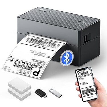 PEDOOLO Label Printer 4x6 Shipping Label Thermal Printer for Packages Bluetooth Conection and Compatible with Android iPhone Windows Mac Chromebook Amazon UPS USPS FedEx Shopify
