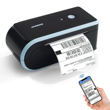 JADENS Bluetooth Thermal Label Printer Wireless with Builtin Paper Bin