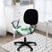 Smiry Stretch Printed Office Computer Chair Covers Universal Washable Removable Desk Rotating Chair Slipcovers Protector Seat Backrest Cover Green