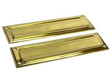 QCAA Solid Brass Mail Slot with Solid Brass Interior Back Plate 13 x 3625 Polished Brass 1 Pack Made in Taiwan