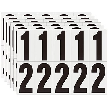 OLADOT 4 Inch Adhesive Numbers for Mailbox House Numbers Reflective Number Sticker Mailbox Decals Address Number Trash Cans Decal for Outside 60 PCS