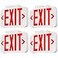 TORCHSTAR LED Exit Sign Emergency Exit Light with Battery Backup Double Face UL 924 AC 120277V Damp Location Hardwired Red Letter Exit Lights for Business Indoor Pack of 4