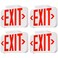 TORCHSTAR LED Exit Sign Emergency Exit Light with Battery Backup Double Face UL 924 AC 120277V Damp Location Hardwired Red Letter Exit Lights for Business Indoor Pack of 4
