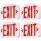TORCHSTAR LED Exit Sign Emergency Exit Light with Battery Backup Double Face UL 924 AC 120277V Damp Location Hardwired Red Letter Exit Lights for Business Indoor Pack of 4