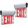 SASELUX Led EdgeLit Exit Sign Brushed Aluminum Housing DoubleSided Mirrored Rotating Acrylic PanelHardwired Emergency Exit Signs with Battery Backup 120V347VACRed Led Emergency Exit Light for Business