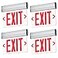 TANLUX Red Exit Signs for Business LED Edge Lit Exit Sign UL 924 Hardwired Emergency Exit Lights with Battery Backup Aluminum Housing with Rotating Acrylic Clear Panel AC 120277V 4 Pack