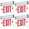 TANLUX Red Exit Signs for Business LED Edge Lit Exit Sign UL 924 Hardwired Emergency Exit Lights with Battery Backup Aluminum Housing with Rotating Acrylic Clear Panel AC 120277V 4 Pack