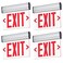TANLUX Red Exit Signs for Business LED Edge Lit Exit Sign UL 924 Hardwired Emergency Exit Lights with Battery Backup Aluminum Housing with Rotating Acrylic Clear Panel AC 120277V 4 Pack