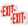 TORCHSTAR LED Exit Sign Emergency Exit Light with Battery Backup Double Face UL 924 AC 120277V Damp Location Hardwired Red Letter Exit Lights for Business Indoor Pack of 2