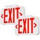 TORCHSTAR LED Exit Sign Emergency Exit Light with Battery Backup Double Face UL 924 AC 120277V Damp Location Hardwired Red Letter Exit Lights for Business Indoor Pack of 2