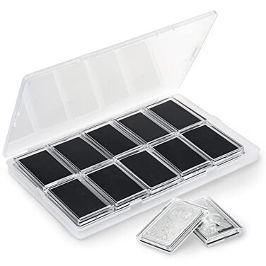 Yncotte 1oz Silver Bar Holder 20 Pcs Silver Bar Capsule Storage Bar Capsule Container for 1 Ounce Silver Bar