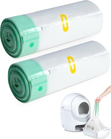 ANWA 40 Count Cat Litter Box Liners for Automatic Cat Litter Box and Litter Box Robot 45 HeavyDuty Extra Thick