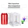 SXMFFHCG Small Fish Tank Mini Betta Fish Tank Stackable Cube Tank with Fish Tank Decor Ant Feeding Case Mini Reptile Row Box White