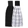 Ritz Premium 100 Cotton Solid and Multi Check Kitchen Tie Towel Absorbent Super Soft and Fast Drying Hang Towel Set of Two Black