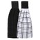 Ritz Premium 100 Cotton Solid and Multi Check Kitchen Tie Towel Absorbent Super Soft and Fast Drying Hang Towel Set of Two Black
