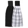 Ritz Premium 100 Cotton Solid and Multi Check Kitchen Tie Towel Absorbent Super Soft and Fast Drying Hang Towel Set of Two Black