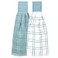 Ritz Premium 100 Cotton Solid and Multi Check Kitchen Tie Towel Absorbent Super Soft and Fast Drying Hang Towel Set of Two Dew