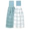 Ritz Premium 100 Cotton Solid and Multi Check Kitchen Tie Towel Absorbent Super Soft and Fast Drying Hang Towel Set of Two Dew