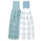 Ritz Premium 100 Cotton Solid and Multi Check Kitchen Tie Towel Absorbent Super Soft and Fast Drying Hang Towel Set of Two Dew