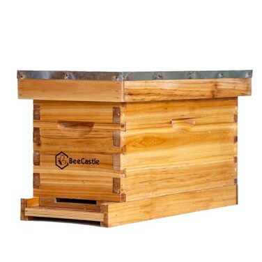 BeeCastle 5 Frame Bee Hive Nuc Box Coated with 100 Beeswax Includes Beehive Frames and Waxed Foundations