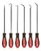ROTATION Extra Long Precision Hook and Pick Set 6Piece Set Chrome Vanadium Steel Shaft for Remove Hoses and Gaskets Auto and Electronics Maintenance Tools