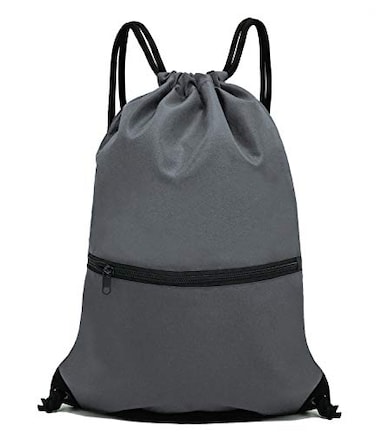 HOLYLUCK Drawstring Backpack Bag Sport Gym Sackpack dark grey