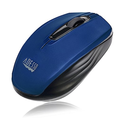 Adesso iMouse S50 Wireless Mini Mouse 24GHz RF Technology 1200 DPI Optical Sensor USB Interface Compact and Portable Design with Auto Sleep Mode Blue