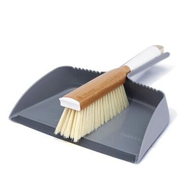 Full Circle Clean Team Brush Dustpan Set White Grey