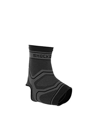 Shock Doctor Compression Knit Ankle Sleeve GreyBlack AdultMedium