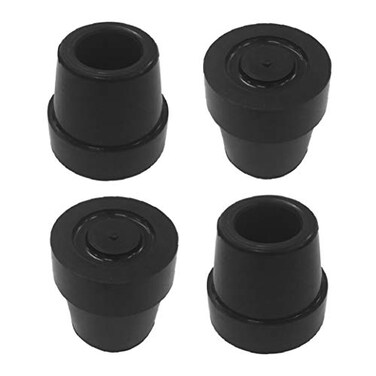 RIANT WHEEL Replacement Walker and Cane Tips with Metal Inserts12inch Durable Extra Stability Black 4 Count 48 inch for Quad Cane by