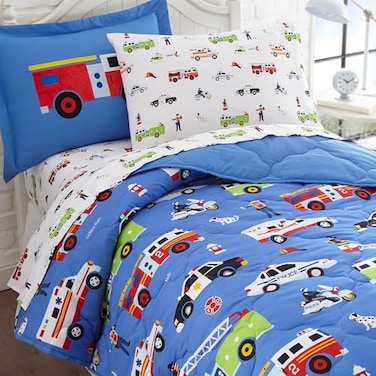 Wildkin Twin Bed in a Bag 5Piece Microfiber Bedding Set with Comforter Pillowcase Sheets Heroes