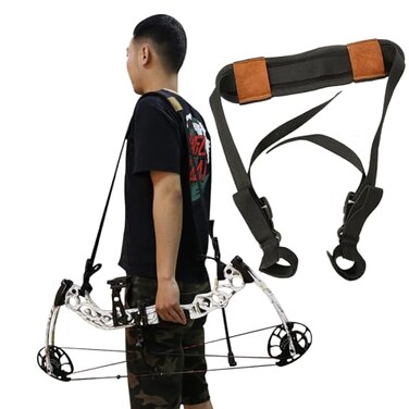 TOPARCHERY Padded Compound Bow Sling Strap Quick Release Detachable Adjustable Nylon Bow Sling for Hunting Archery Compound Bow Shoulder Strap