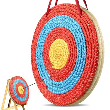 VEVOR Straw Archery Targets 20 Round Archery Target for Backyard Traditional Solid Straw Red