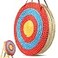 VEVOR Straw Archery Targets 20 Round 5 Layers Deep Red Traditional Solid Coloured Rope Archery Target Shooting Bow HandMade Arrows Target
