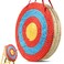 VEVOR Straw Archery Targets 20 Round 5 Layers Deep Red Traditional Solid Coloured Rope Archery Target Shooting Bow HandMade Arrows Target