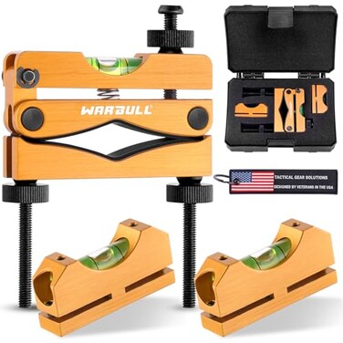 WarBull Scope Leveling Kit Universal Magnetic Base HighPrecision Clearer Level Bubble HeavyDuty Scope Mounting Kit Scope Level Tool for Rifle Shotgun Frame Shooting Table with Storage Case Glod
