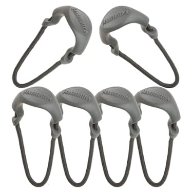 Maxpedition MAXPEDITION Positive Grip Zipper Pulls Large Gray Pack of 6 Zipper Pull Replacement for Tactical Backpack EDC Pouch Bug Out Bag Luggage Sling Pull Tab PZLGRY