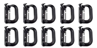 BOOSTEADY 10 Pack Multipurpose DRing Grimlock Locking for Molle Webbing with Zippered Pouch